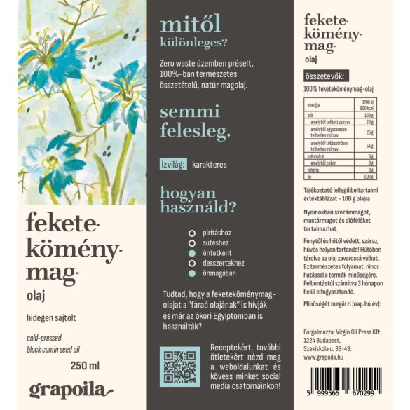 Black Cumin Seed Oil 250 ml Grapoila