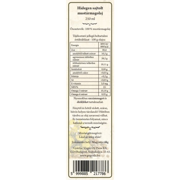 Mustármagolaj 250 ml