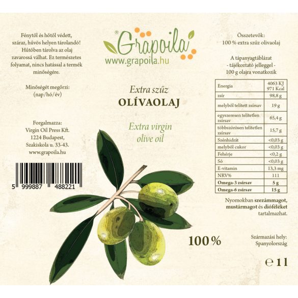 Olívaolaj extra szűz 1000 ml