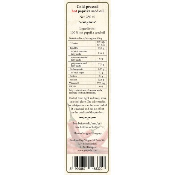 scharfes Paprika-Kernöl 250 ml