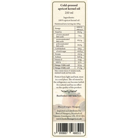Aprikot kernel oil 250 ml