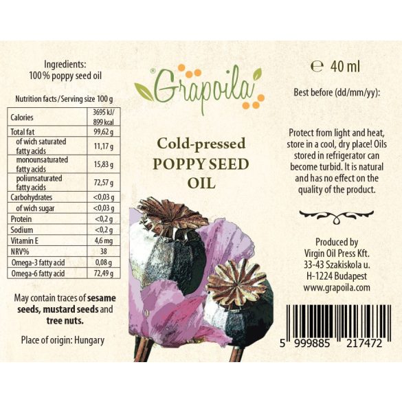 Poppyseed oil 40 ml