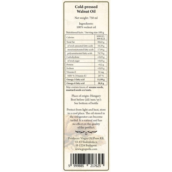 Walnut oil 750 ml