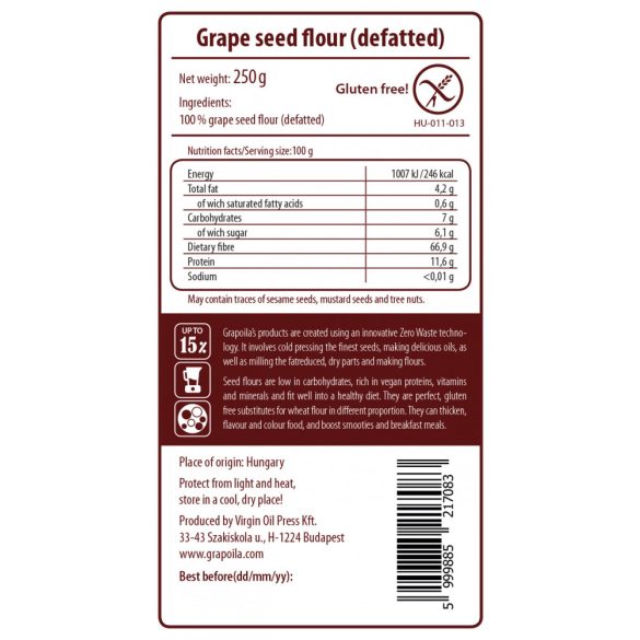 Grape seed flour 250 g