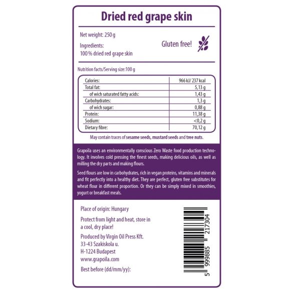 Grape skin (dried) 250 g