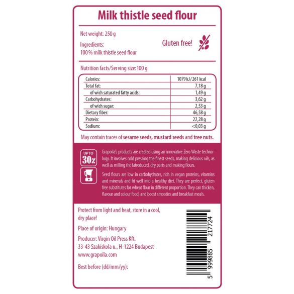 Milk thistle seed flour 250 g
