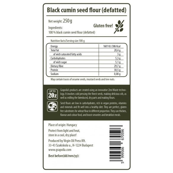 Black cumin seed flour 250 g