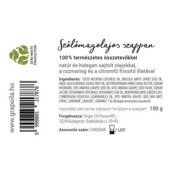 Grape seed oil soap 100 g