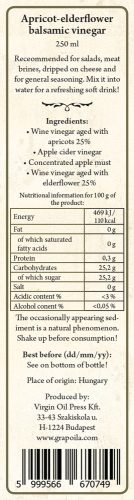 Sárgabarackos-bodzás balzsamecet 250 ml