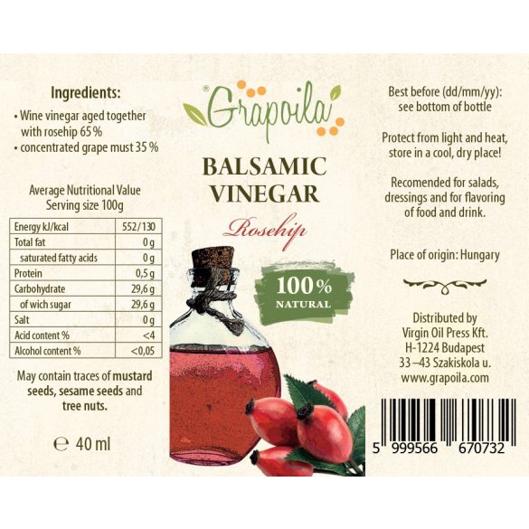 Balsamic vinegar with rosehip 40 ml