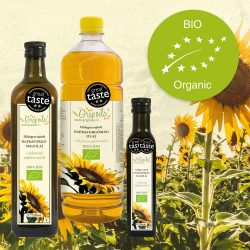 BIO-Sonnenblumenöl in verschiedenen Größen